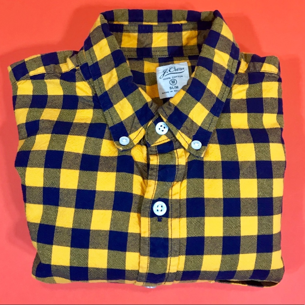 men’s JCREW slim fit plaid l/s oxford, Sz- M